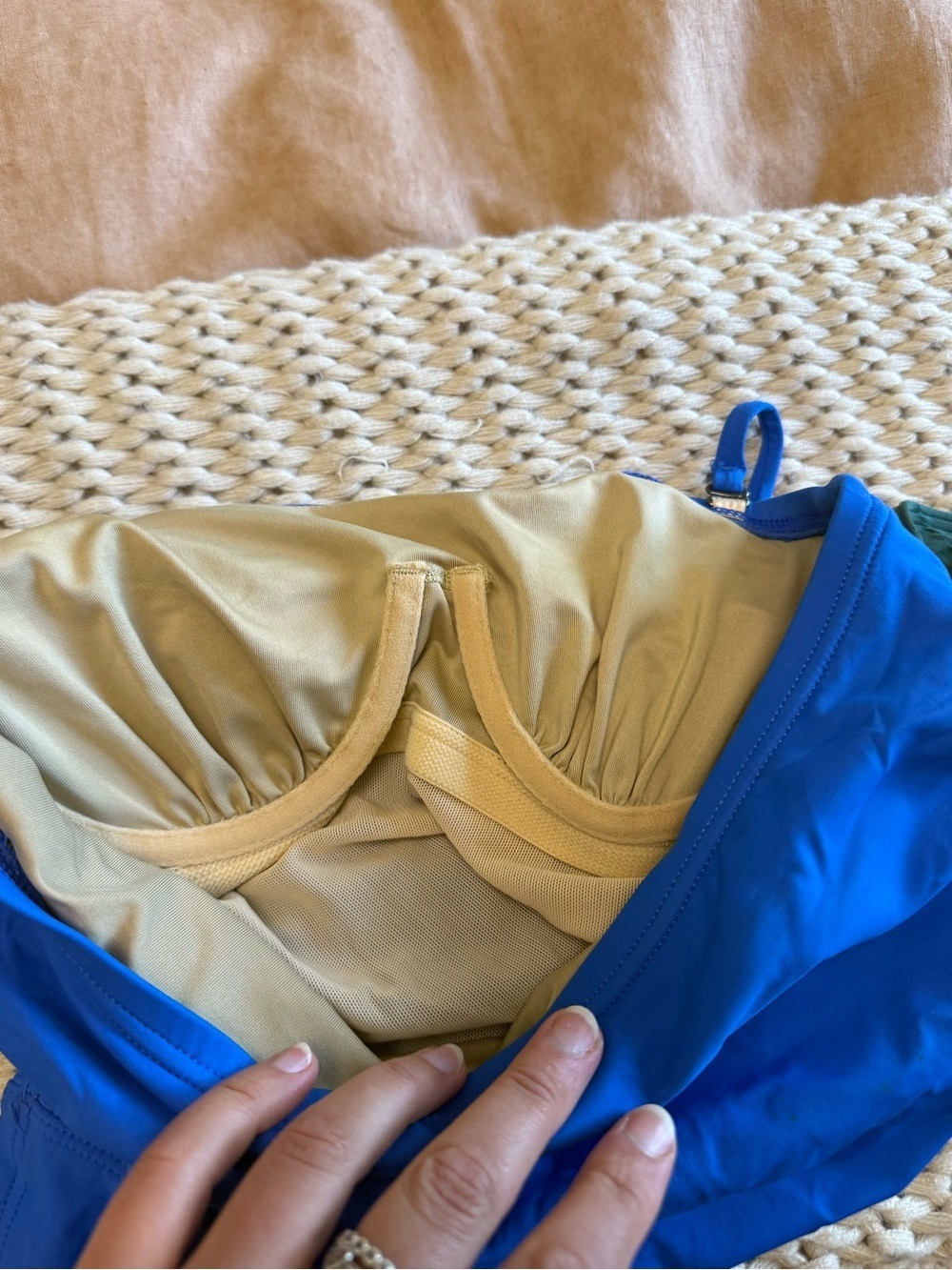 Bundle of Royal Blue Tankini Top & Forest Green Bikini Top Set - Picture 5 of 7